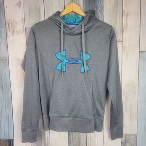 Under Armour Gray Teal Hoodie Coldgear size Small